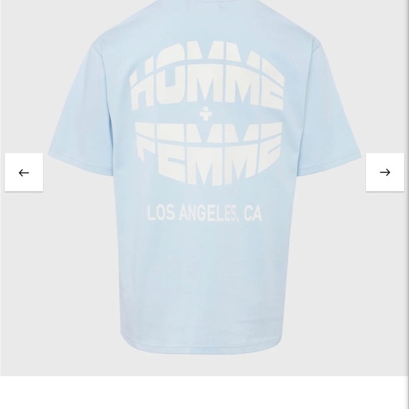 Homme Femme Respect Tee Light Blue and Cream - Picture 2 of 9